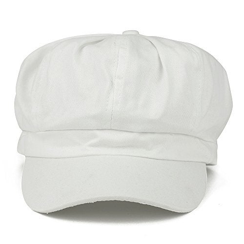 Armycrew Women's Lightweight 100% Cotton Soft Fit Newsboy Cap with Elastic Back - White - Image 2