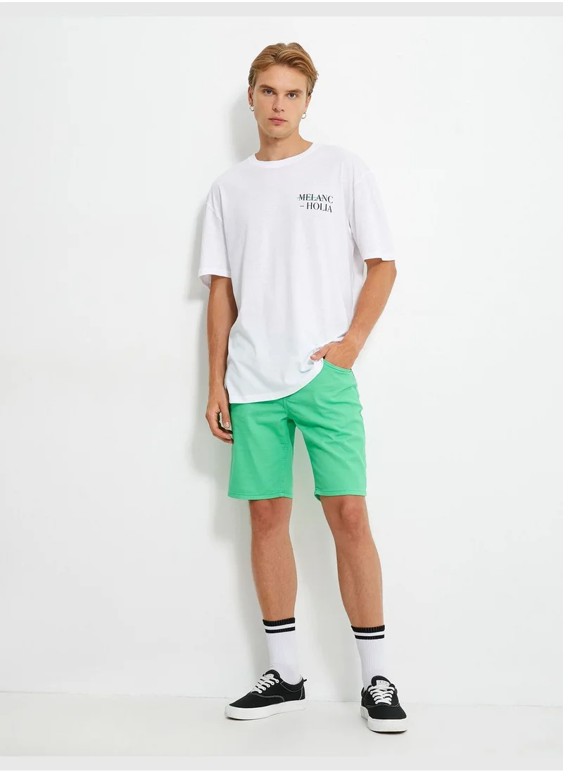 كوتون Straight Gabardine Shorts