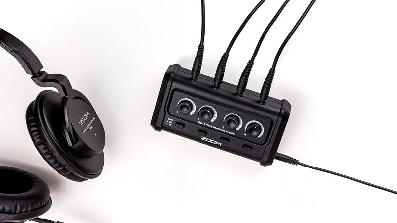 ZOOM ZHA-4 4-Channel, Battery-Powered Headphone Amplifier with Volume & Mute Functions, for Podcasting, Music, Production, and More. - Image 2