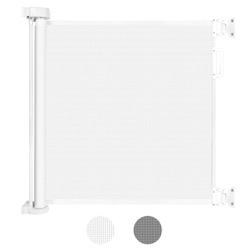 Looxii Stair Safety Gate Extendable Door Safety Gate Roll 0-140 cm Safety Gate Barrier Dog Barrier for Stairs Baby Children Dog White - Image 1