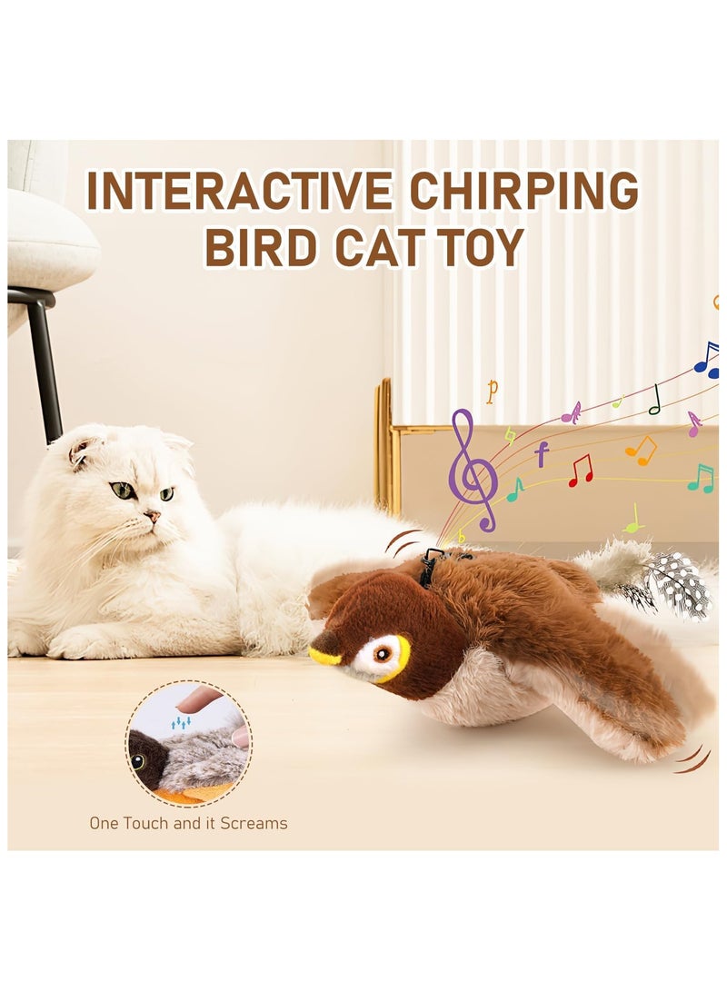 Soofam لعبة طائر زقزوق محاكية للقطط بأجنحة ترفرف، لعبة طائر ترفرف للقطط، ألعاب تفاعلية للقطط الطائرة لتمرين القطط الداخلية المملة - Image 2