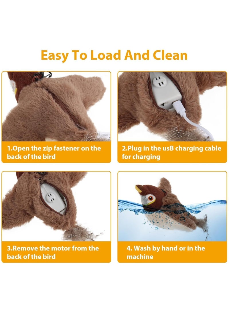 Soofam لعبة طائر زقزوق محاكية للقطط بأجنحة ترفرف، لعبة طائر ترفرف للقطط، ألعاب تفاعلية للقطط الطائرة لتمرين القطط الداخلية المملة - Image 4