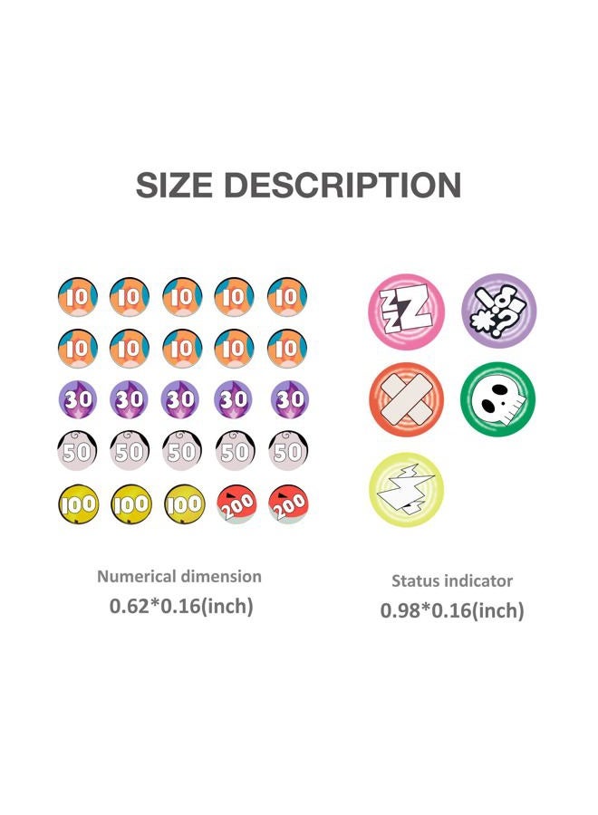 Extalas Damage and Status Counters Set of 31 Acrylic Effect Tokens Combatible with TCG (05) - Image 2