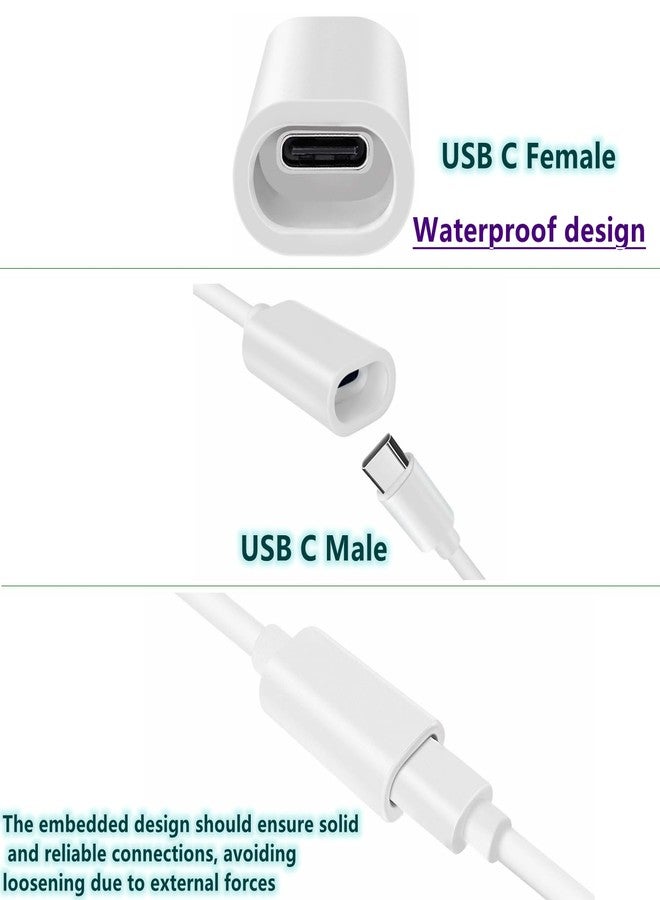 xsdtech 10ft Long Type C Extension Cable, USB C Male to Female Extender Cord Compatible with Ring Pan-Tilt Indoor Cam (2024 Release)， Mag-Safe Charger， iPhone16 /15 (White, 10FT) - Image 2