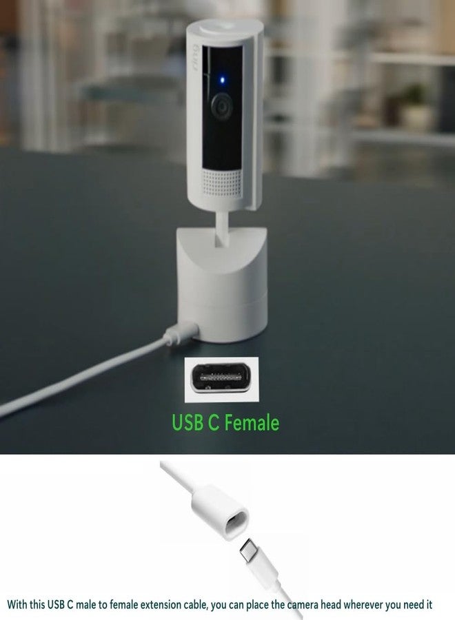 xsdtech 10ft Long Type C Extension Cable, USB C Male to Female Extender Cord Compatible with Ring Pan-Tilt Indoor Cam (2024 Release)， Mag-Safe Charger， iPhone16 /15 (White, 10FT) - Image 5
