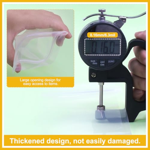 SumDirect 100pcs 5.1x7.8 Inches Clear Stand Up Food Bags, Resealable Zipper Stand-up Reusable Food Pouches Snack Packing Bag with Tear Notch Heat Resealable for Storing, Cookie, Snack Tea and Drinking - Image 3