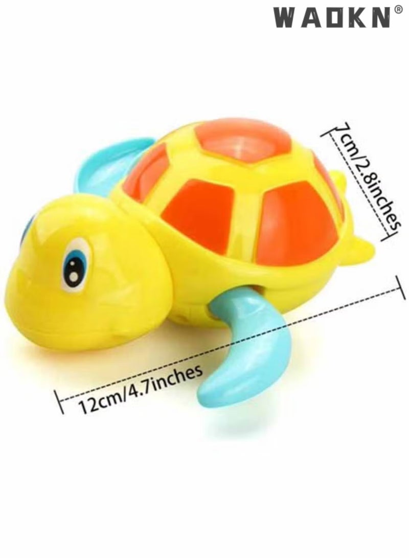 دبليو أيه أو كي أن 3 قطع من لعبة سلحفاة حمام سباحة للأطفال الصغار والسباحة في حوض الاستحمام وألعاب سلحفاة سباحة لطيفة للأولاد والبنات - Image 2