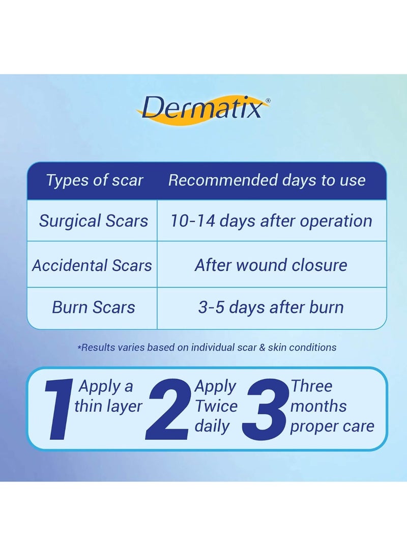 Dermatix Advanced Scar Gel 15g | Silicone Gel for Keloids, Surgical & Hypertrophic Scars | Fast-Drying Formula | Scar Reduction & Skin Smoothing | Suitable for Sensitive Skin - Image 3