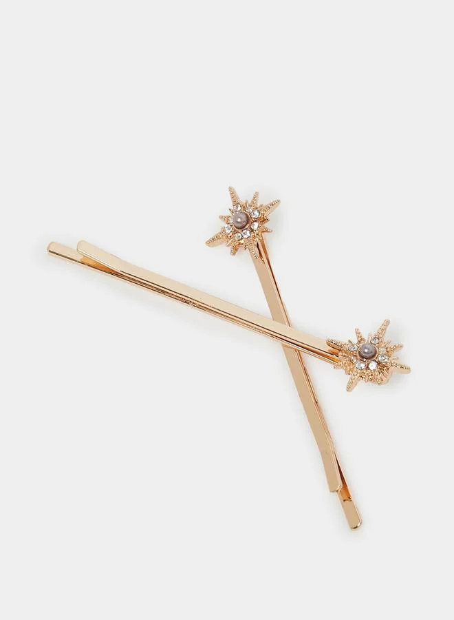 Styli Styli Pack of 2 - Embellished Hair Clip