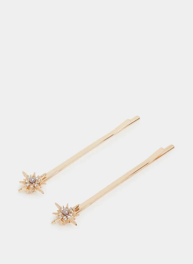 Styli Styli Pack of 2 - Embellished Hair Clip