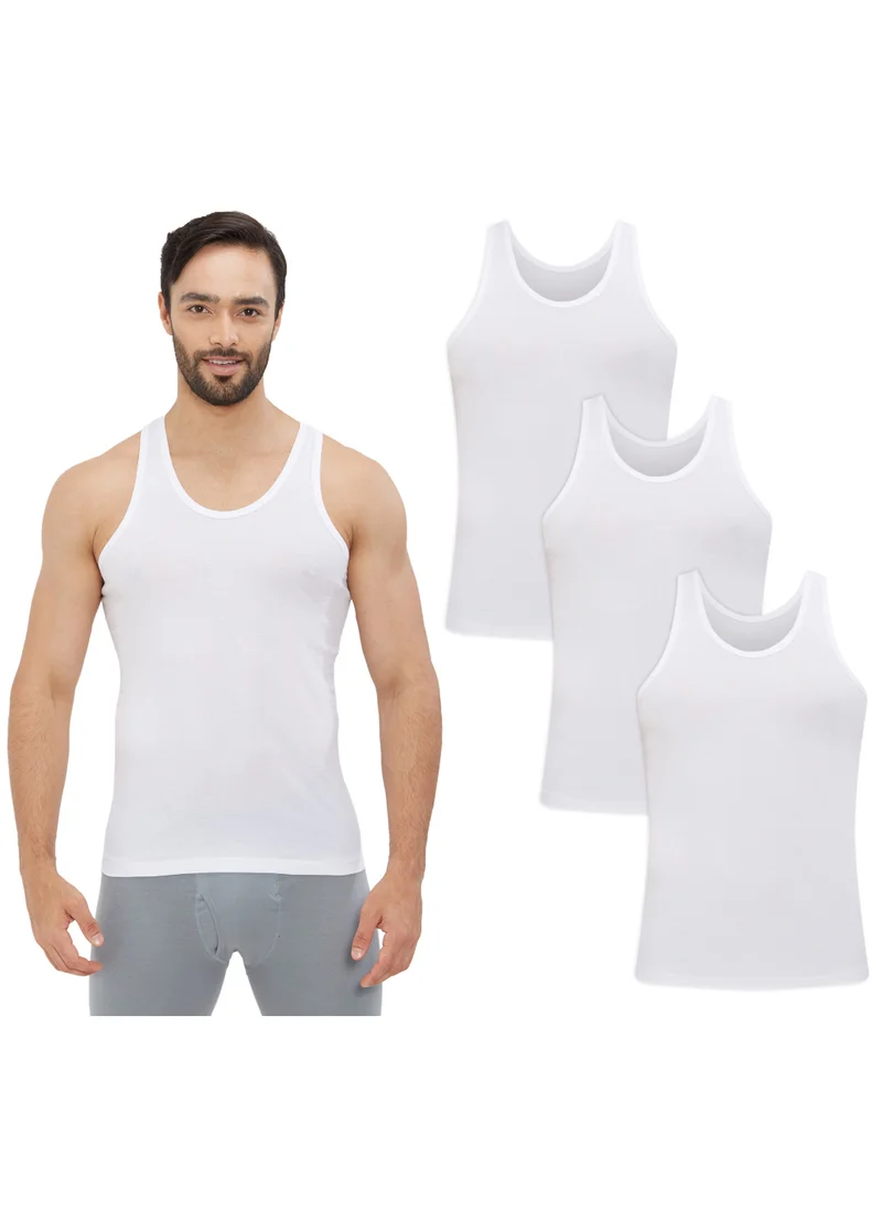 BYC MEN'S AEROCOOL VEST (PACK OF 3) - WHITE