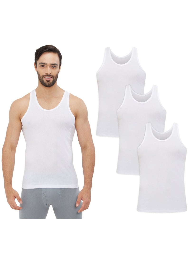BYC MEN'S AEROCOOL VEST (PACK OF 3) - WHITE - Image 1