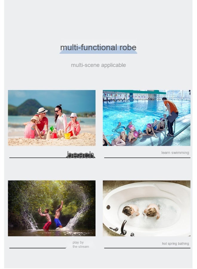 نيبمينينت عباءة منشفة للأطفال بغطاء رأس - روب سباحة وشاطئ من الألياف الدقيقة، منشفة فائقة الامتصاص تجف بسرعة للأطفال (60x60 سم) - Image 2