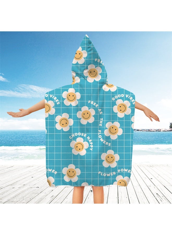 نيبمينينت عباءة منشفة للأطفال بغطاء رأس - روب سباحة وشاطئ من الألياف الدقيقة، منشفة فائقة الامتصاص تجف بسرعة للأطفال (60x60 سم) - Image 1