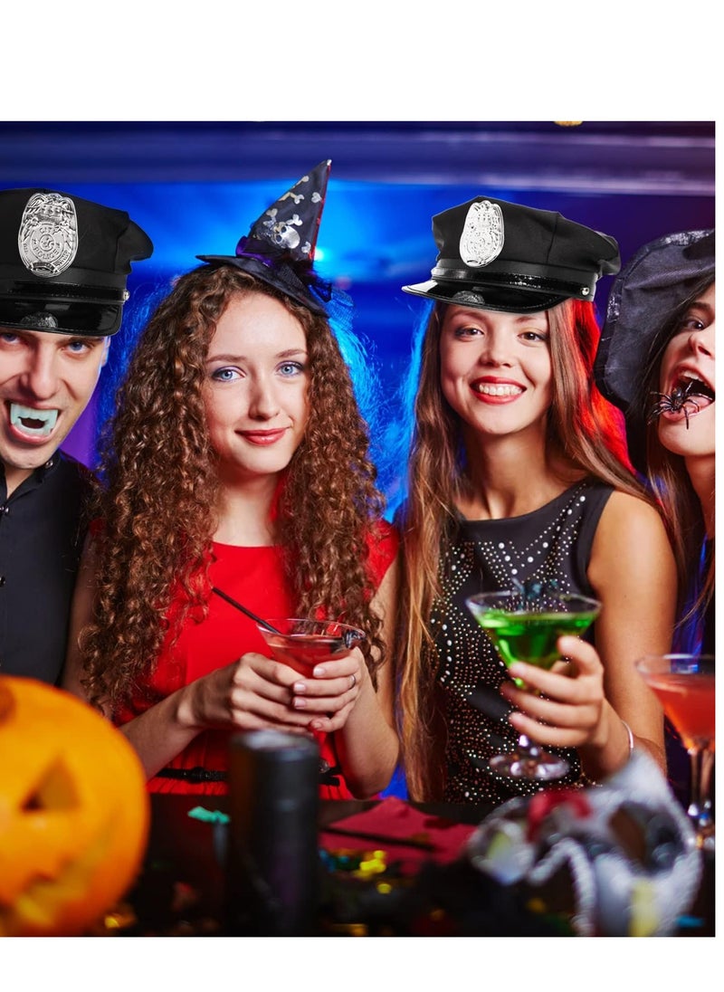 SYOSI - 4 Packs Black Police Hat Cop Adults Unique Officer Stage Performance and Party Funny Costume Accessory for Party Favor Supplies, Novelty Toys - Image 1