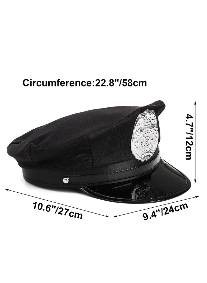 SYOSI - 4 Packs Black Police Hat Cop Adults Unique Officer Stage Performance and Party Funny Costume Accessory for Party Favor Supplies, Novelty Toys - Image 1