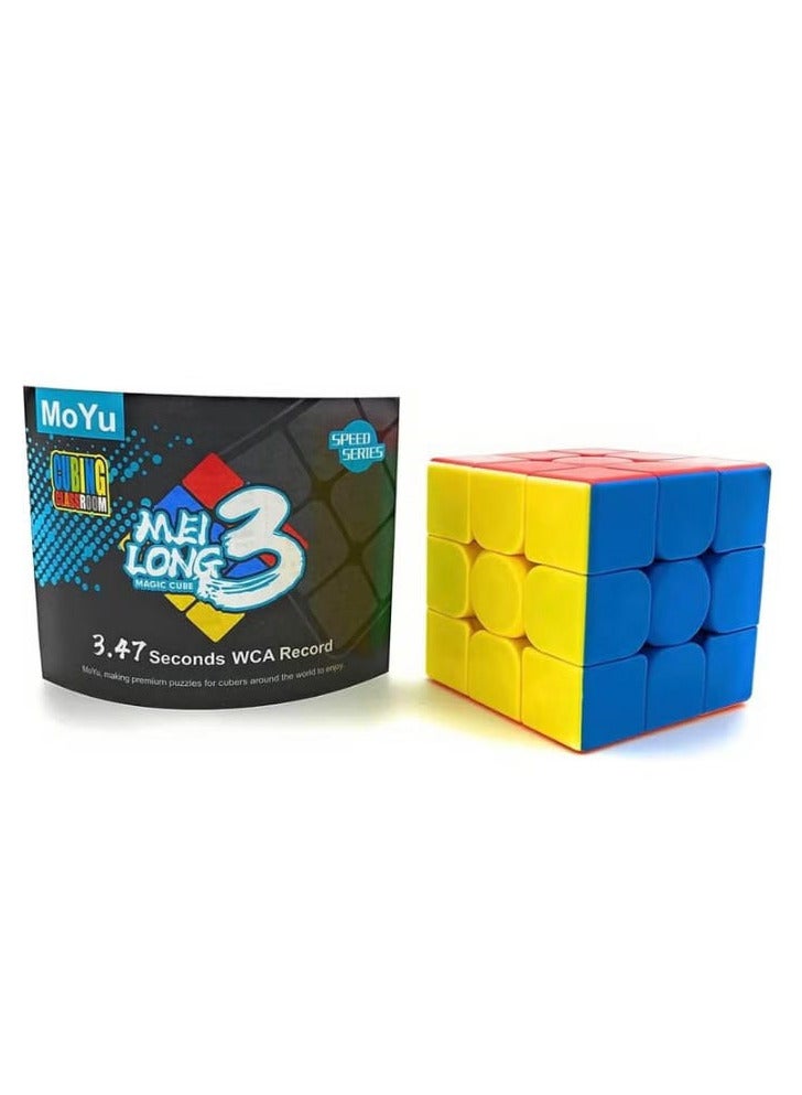 مكعب روبيك 3×3 بدون ستيكرات لاصقة سحري سلس وسريع الدوران لالعاب العقل والتفكير والبازل، طفل - Image 1