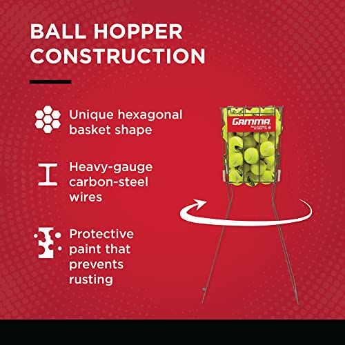 GAMMA Sports Tennis Ball Hopper Hi-Rise 75, Durable, Convenient, Heavy Duty Construction for Easy Pickup, Carrying and Storage, Holds 75 Tennis Balls Silver - Image 4
