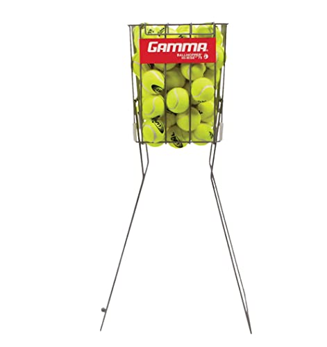 GAMMA Sports Tennis Ball Hopper Hi-Rise 75, Durable, Convenient, Heavy Duty Construction for Easy Pickup, Carrying and Storage, Holds 75 Tennis Balls Silver - Image 1