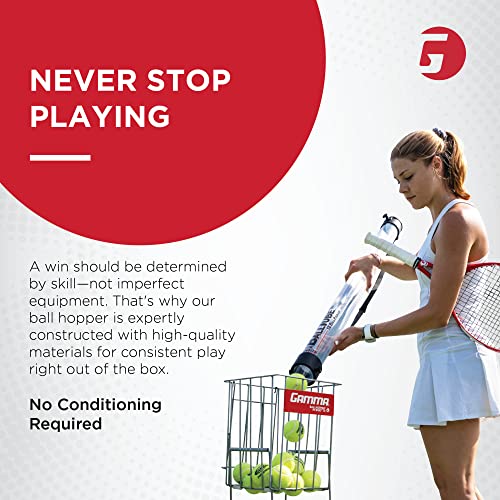 GAMMA Sports Tennis Ball Hopper Hi-Rise 75, Durable, Convenient, Heavy Duty Construction for Easy Pickup, Carrying and Storage, Holds 75 Tennis Balls Silver - Image 5