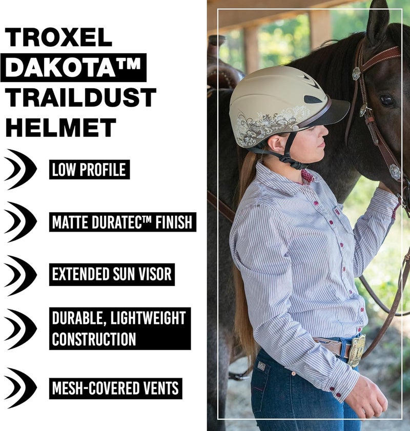 Troxel Dakota Trail Grizzly Brown Horse Riding Helmet - Image 2