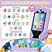 windpaint Kids Phone for Girl Toys Christmas Birthday Gifts for Age 310 Year Old Girls Boys Toys Kids Toddler Smart Phone Detective Educational Learning Toys with 28 Touchscreen Music Video Game Purple - Image 4