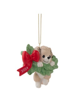 Precious Moments Precious Moments 2024 Dated Dog Ornament | Hanging Out for The Holidays Dated 2024 Dog Bisque Porcelain Ornament | Christmas Decor & Gifts  - Image 3