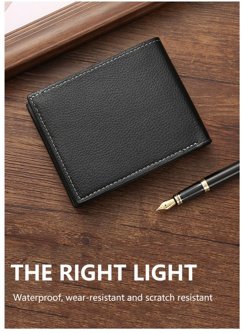 جيانغ بي أو محفظة جلدية قصيرة للرجال - محفظة أنيقة وناعمة قابلة للطي مع فتحات متعددة للبطاقات، محفظة عصرية غير رسمية للشباب والاستخدام اليومي - Image 3