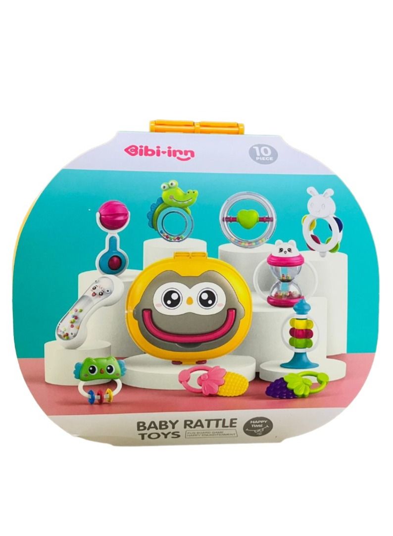 Bibi-inn Pack of 10 Baby Rattle Toys - Image 1