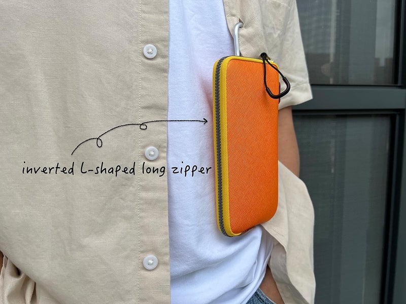 OneJoy Neoprene Phone Pouch, Lightweight Protective Cellphone Sleeve with Large Zipper Opening, Inner Pocket, Thermal Insulated, Durable Cell Phone Carrier for iPhone & Smartphones [ Orange ] - Image 4