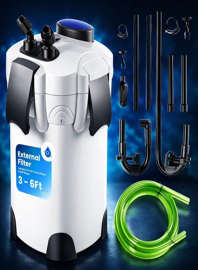 rizopets فلتر حوض السمك الخارجي من ريزوبيتس، طراز HW-302، تشغيل فائق الهدوء، مناسب لأحواض السمك التي يصل طولها إلى 2.5 قدم إلى 4 أقدام | ترشيح عالي الأداء - Image 1