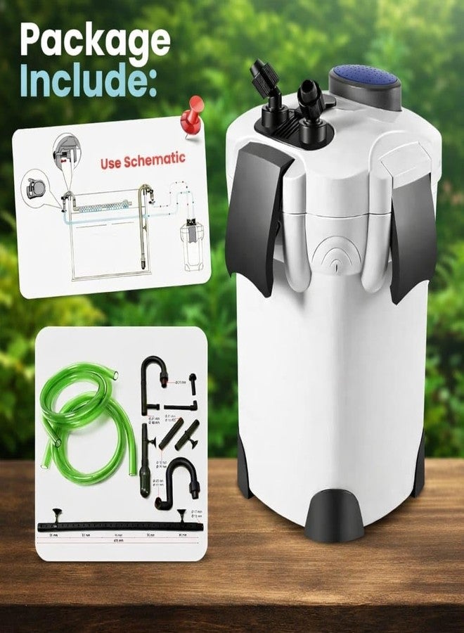 rizopets فلتر حوض السمك الخارجي من ريزوبيتس، طراز HW-302، تشغيل فائق الهدوء، مناسب لأحواض السمك التي يصل طولها إلى 2.5 قدم إلى 4 أقدام | ترشيح عالي الأداء - Image 2