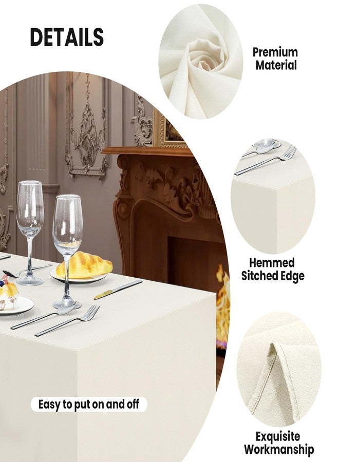 Ascoza 2 Pack Fitted Tablecloth for 6 Foot Rectangle Tables 72 x 30 Inch Ivory Table Covers Water Resistant Polyester Table Cloth for Wedding, Parties,Display, Trade Show (Ivory) - Image 3