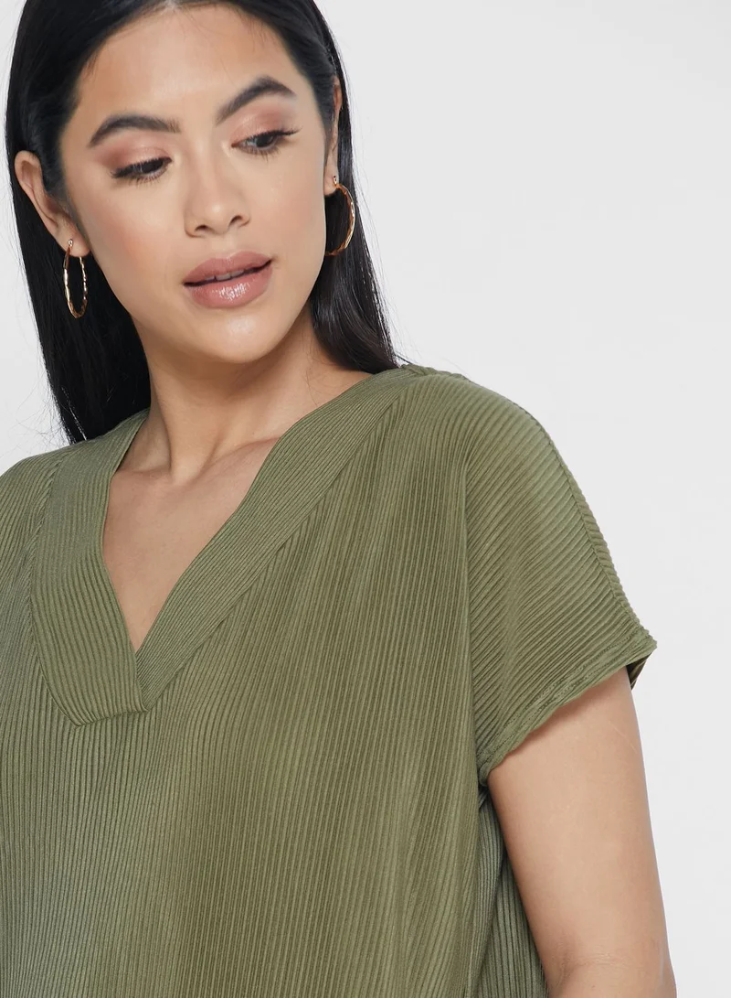 Jacqueline de Yong V-Neck Short Sleeve T-Shirt