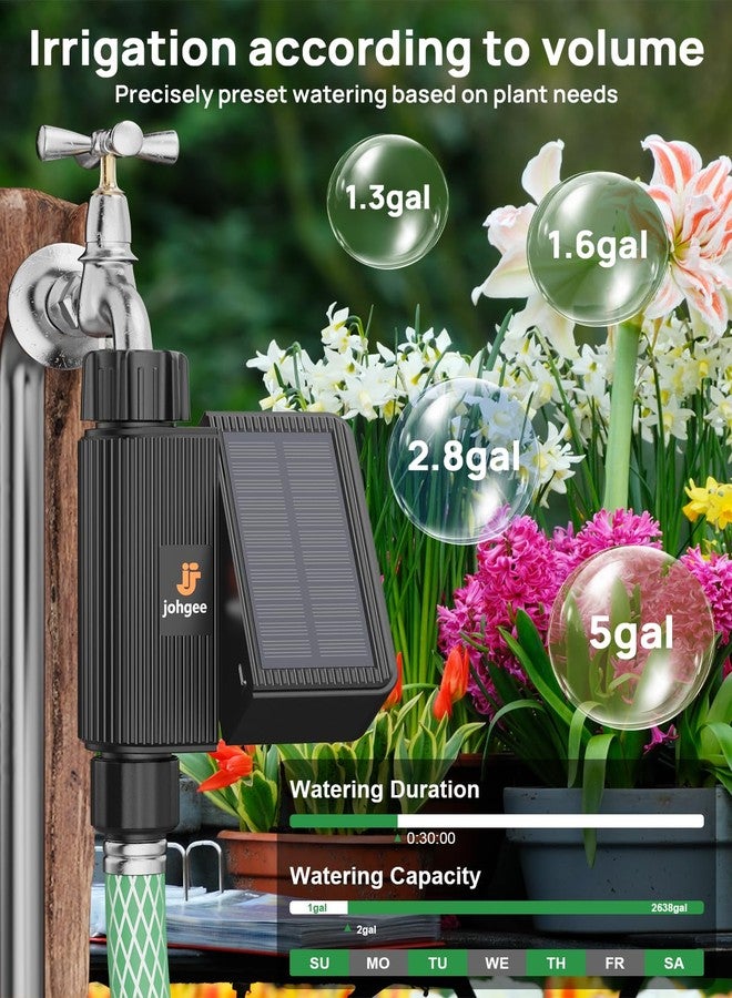 johgee Solar Smart WiFi Sprinkler Timer, WiFi Water Timer for Garden Hose with Rain Delay/Manual/Automatic, Alexa & Smart Life App, Solar Irrigation Sprinkler Controller for Lawns Yard - Image 4