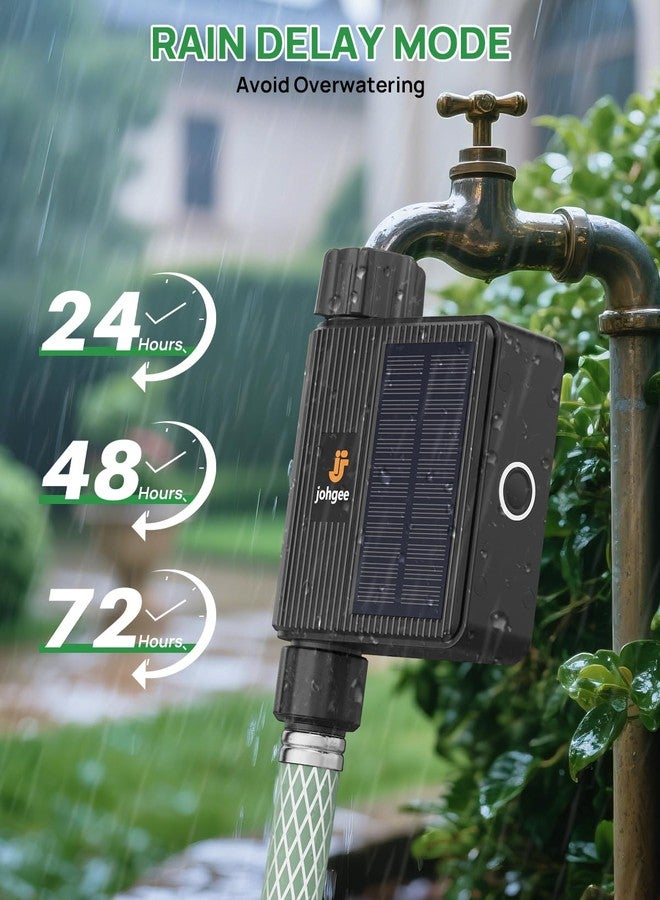 johgee Solar Smart WiFi Sprinkler Timer, WiFi Water Timer for Garden Hose with Rain Delay/Manual/Automatic, Alexa & Smart Life App, Solar Irrigation Sprinkler Controller for Lawns Yard - Image 5