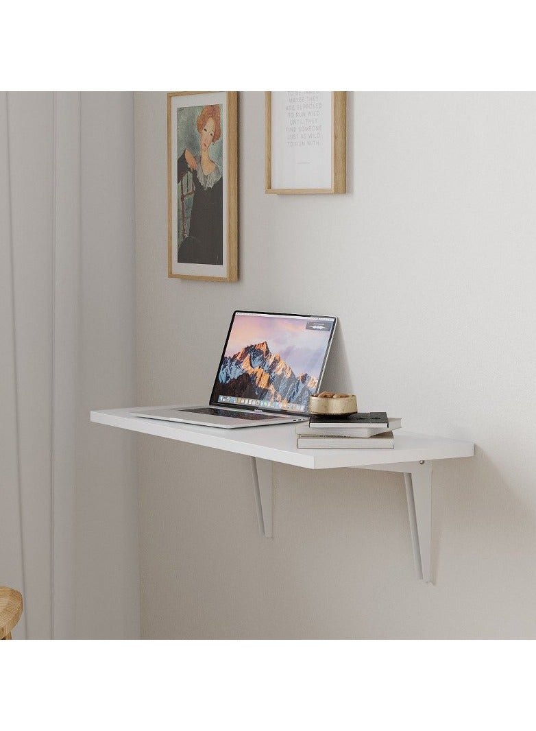 Home Gallery Wall Mounted folding Drop Leaf Desk White - Image 1