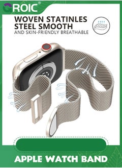GROIC Starlight Metal Magnetic Bands Compatible with Apple Watch Band Series 9, Ultra 2/Ultra, SE/SE 2nd Generation, 38mm 40mm 41mm Women and Men, Stainless Steel Magnetic Clasp  - Image 2