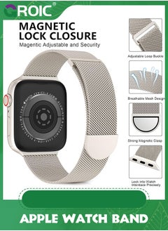 GROIC Starlight Metal Magnetic Bands Compatible with Apple Watch Band Series 9, Ultra 2/Ultra, SE/SE 2nd Generation, 38mm 40mm 41mm Women and Men, Stainless Steel Magnetic Clasp  - Image 3