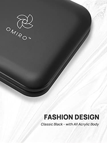OMIRO Folding Compact Mirror, 1X/15X Magnification 3½” Pocket Size Square Hand Mirror for Travel Makeup (Black) - Image 4