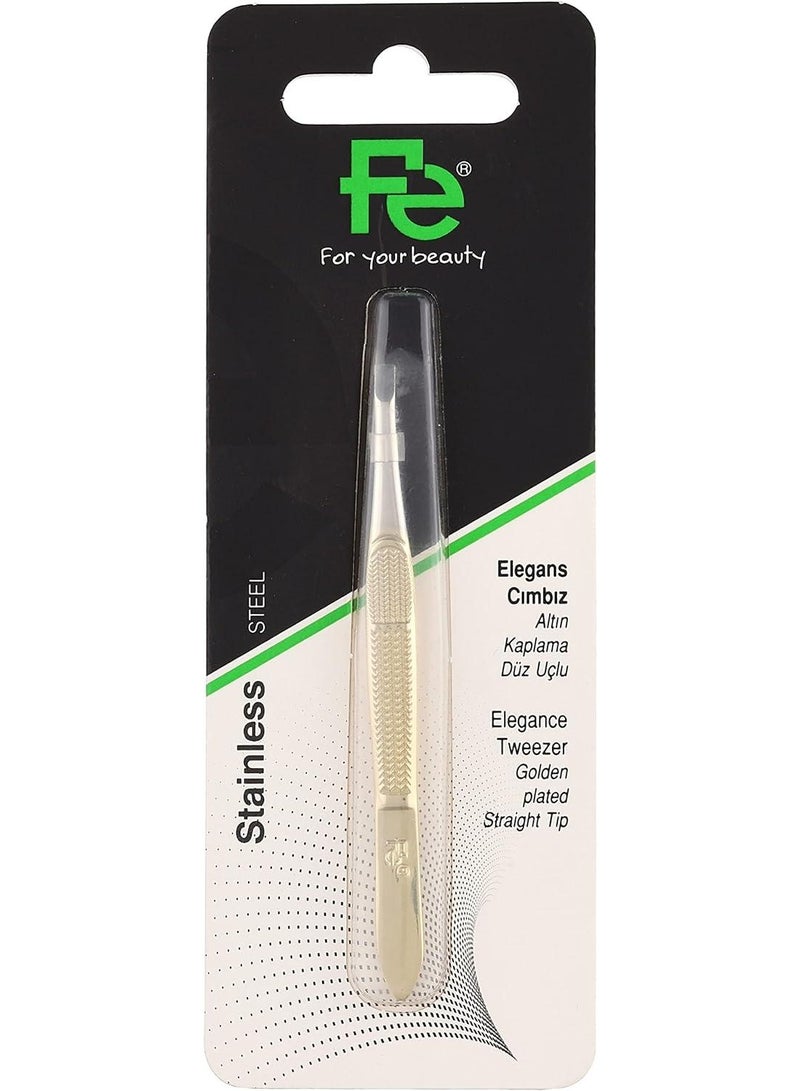 في ملقط ذو طرف مستقيم مطلي بالذهب (4305)