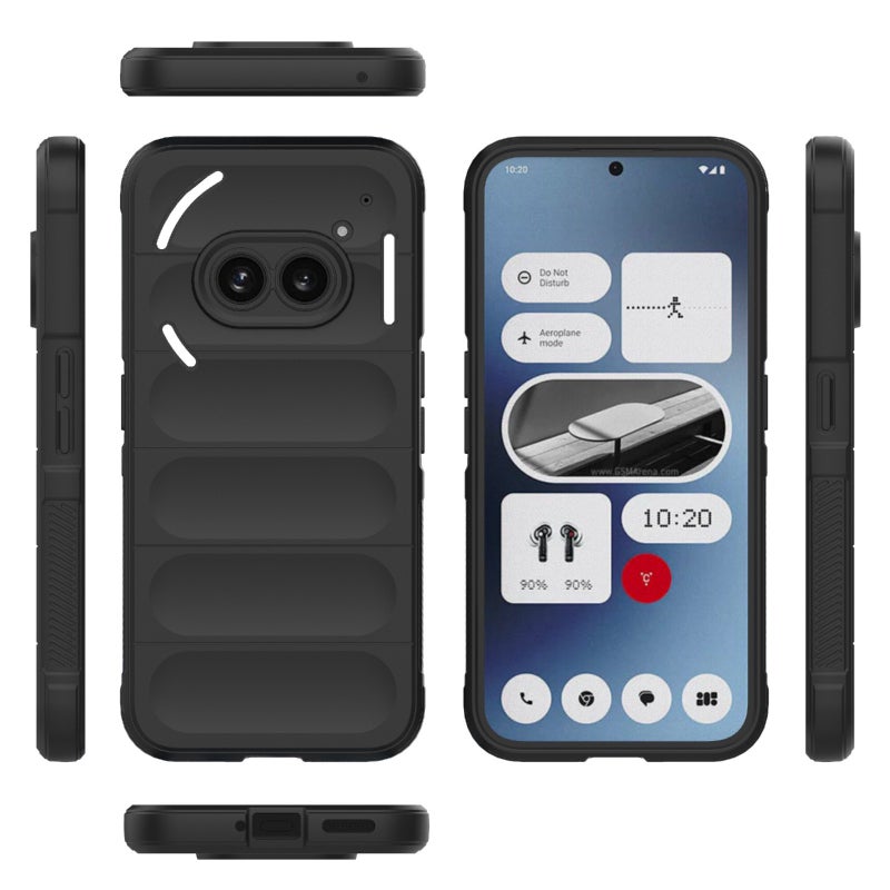 HuHa Protective Cover For Nothing Phone 2a Magic Shield TPU + Flannel Phone Case(Black) - Image 3