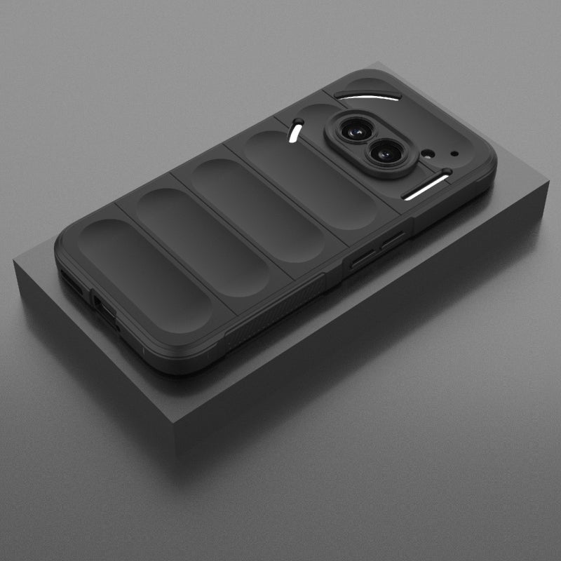 HuHa Protective Cover For Nothing Phone 2a Magic Shield TPU + Flannel Phone Case(Black) - Image 2