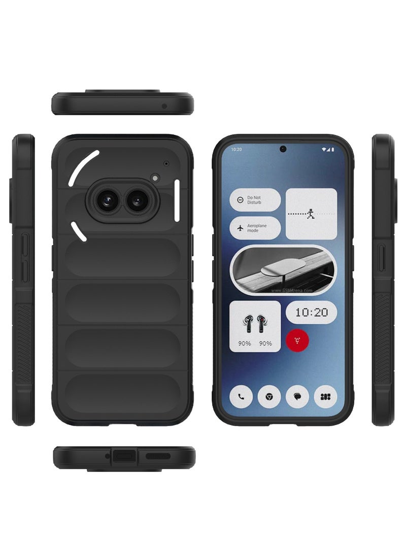 HuHa Case Cover For Nothing Phone 2a Magic Shield TPU + Flannel Phone Case Black  - Image 2
