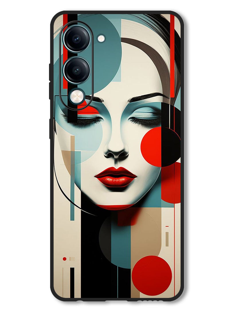Theodor Case Compatible with Vivo Y29s Protection Shockproof Bumper Cover Women Art (2) - Image 1
