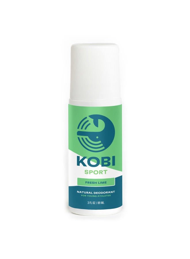 Kobi مزيل عرق للمراهقين والأطفال والأولاد - طبيعي، خالي من الألمنيوم، مضاد للحساسية، قوة رياضية - ليمون طازج - Image 1