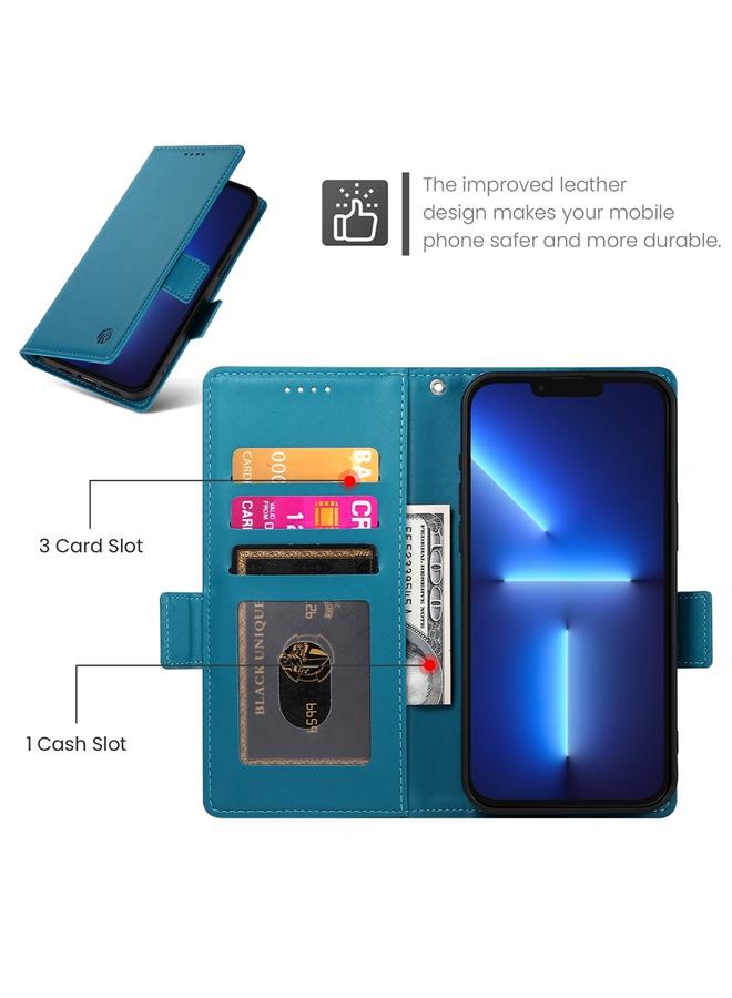 Zaboon Case For iPhone 13 Pro Max Side Buckle Magnetic Frosted Leather Phone Case - Image 4