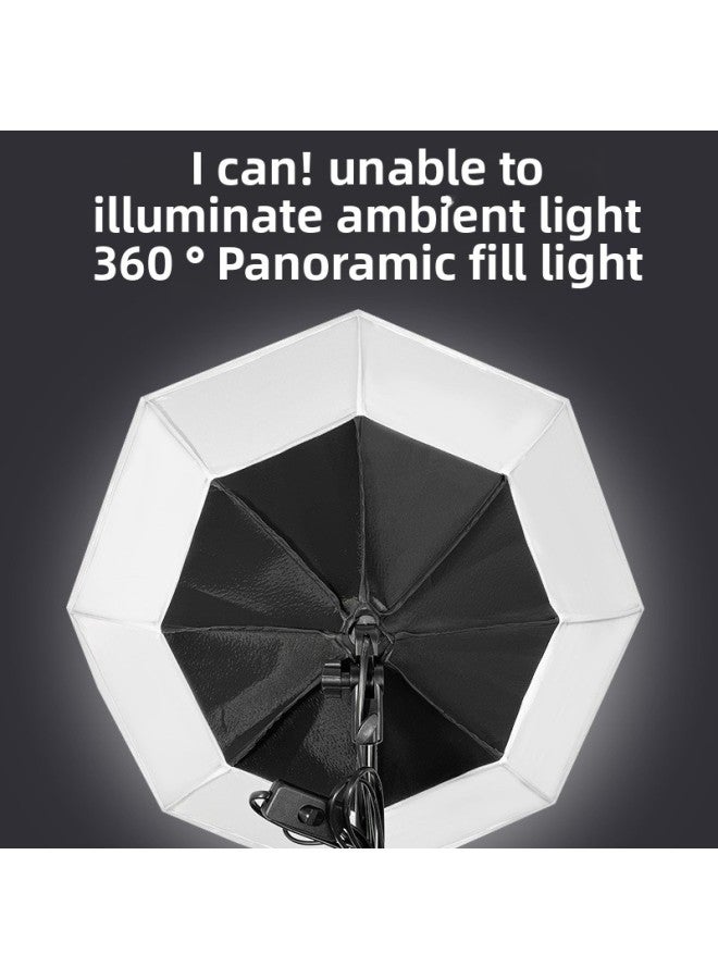 70cm Octagonal Soft Light Box Live Broadcast Beauty Special Photography Panoramic Fill Light Box Remote Control Three-color LED Photography Light-Specifications:70cm Octagonal Softbox Suit (155W Sin - Image 5