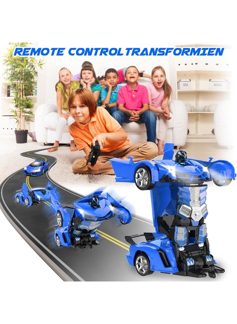 ELTRAZONE Remote Control Car Toys for Kids – Transforming RC Robot Car with One-Button Transformation, Gesture Control, High-Speed Drift, Fun Gift for Boys Ages 3-12, Blue - Image 2