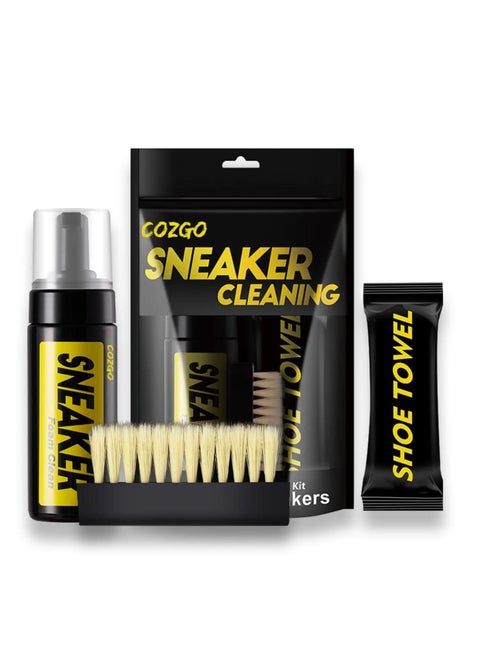 Shoe Cleaner Kit For Sneaker Water-Free Foam Sneaker Cleaner 5.3Oz With Shoe Brush And Shoe Cloth Work On Most Shoes